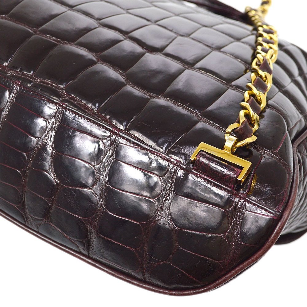 CHANEL * 1986-1988 Backpack Bordeaux Crocodile 60497 - Picture 4 of 11